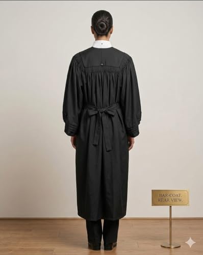Image of Advocate Butter Crepe Gown Professional Lawyer Court Gown Legal Wear Court Dress for Lawyers Advocates Unisex Black