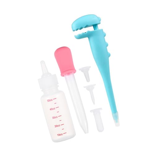 FONDOTIN Kit Alimentación para Mascotas con Biberón Blanco y Rosa Tetinas de Repuesto Botella para Cachorros Gatitos y Animales Pequeños Kit Líquido para Alimentación y Medicación