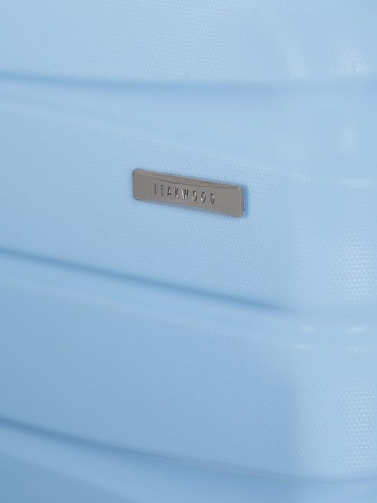 Image of Teakwood Small-Medium-Large 8 Wheels Trolley Bag, Hard Cabin with Zipper Closure, Adjustable Push Button & Cross Side Strap, TSA Lock System 360 Degree (Set of 3, Powder Blue)