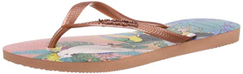 Sandalias Havaianas Slim Tropical Havaianas Slim Tropical Feminino Rosa Seda 41/42