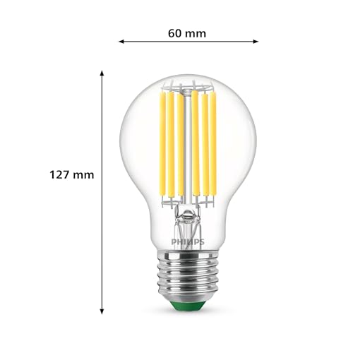 Philips Ultra Efficient - Ultra energy saving lights, LED light source, 75W, A60, E27, Cool White 4000 kelvin, clear