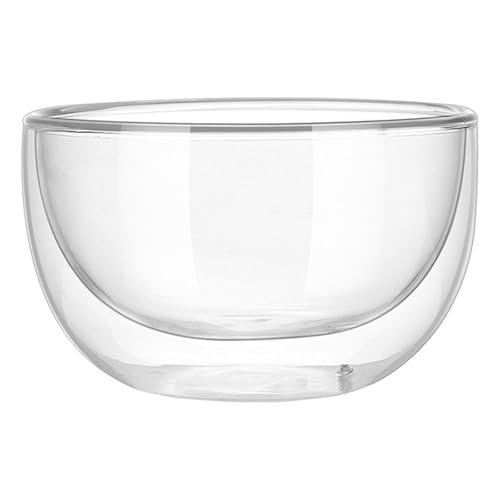Beavorty Cuenco de Cristal Transparente para Postres y Verduras de Borosilicato Resistente al Calor para Mesas Dulces y Restaurantes