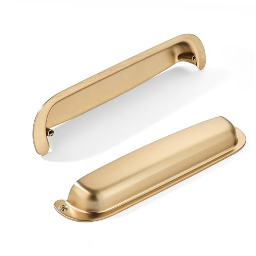 khtumeware 2 Pack 7"(178mm) Hole Center Retro Drawer Pulls Champagne Bronze Cabinet Bin Cup Pulls Bathroom Hardware Cabinet Handles Drawer Handles Knobs