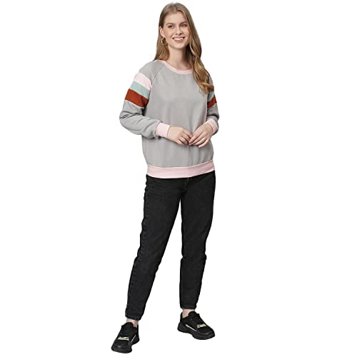 Image of Campus Sutra Cotton Women High Neck Sweatshirt