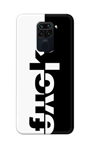 Image of PRINTFIDAA One Words Fukc Love Creative Art Innovative Wonderfull Printed Designer Hard Case for Redmi Note 9 (6.53 inch) / Redmi 10X (4G) (6.53 inch) Back Cover -(e) RPM1003