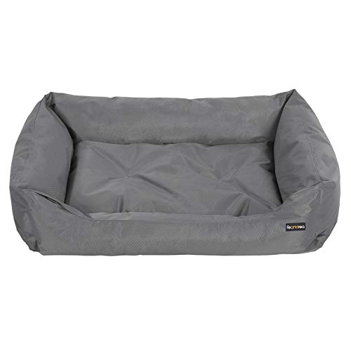Feandrea Hundebett, XXL Hundekorb, gemütliches Hundesofa, Haustierbett, Hundematte, im Schlafzimmer, Wohnzimmer und Flur, einfache Reinigung, rutschfest, 100 x 70 x 28 cm, grau PGW28G