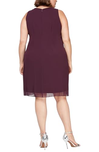 Image of S.L. Fashions Women's Chiffon Mother of the Bride Jacket Dress with Beaded 3 /4 Sleeves and Neckline (Plus Size)