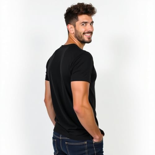 Image of ALOVA Men's Printed Polyester Sports T-Shirt - Round Neck, Half Sleeves, Lightweight, Ideal for Running, Gym, Training, and Everyday Sports Activities
