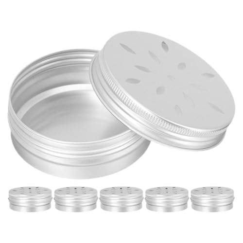 HOMSFOU Caja de Entrenamiento de Olfato para Perros 80 Ml, 6 Unidades, Aluminio Tapa de Rosca y Orificios en Forma de Pétalo, Equipo para Trabajo de Nariz y Agilidad en Interiores