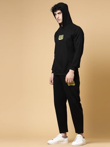 Image of Rigo Cotton Fleece Full Sleeves Oversized Co-ord Set for Men | Printed Hooded Track Suit Set for Men