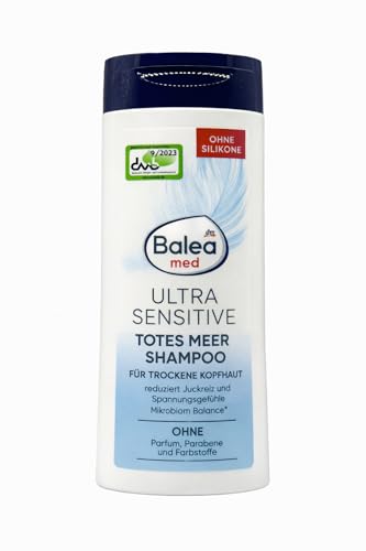 Balea med Ultra Sensitive Totes Meer Shampoo – für trockene & empfindliche Kopfhaut – ohne Silikone, Parfum & Parabene – beruhigend & juckreizlindernd
