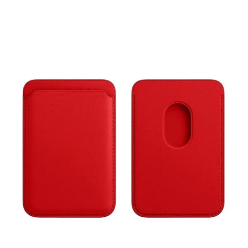 Men Leather Card Wallet Women Phone Magnetic Credit Holder Bag Case Cover Accessories(Red)