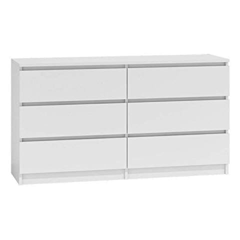 WHATSIZE ENTERPRISE-Moderna-Chest of Drawers-6 Drawer Cabinet,White Cover