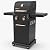 Permasteel 2-Burner Gas Grill, Foldable Side Tables, Grilling Tool Hooks, Propane Gas Barbecue Grill, Black with Copper Accent