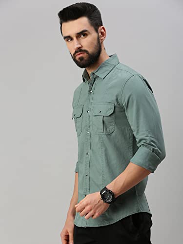 Image of Peppyzone Men's Regular Fit Cargo Shirt