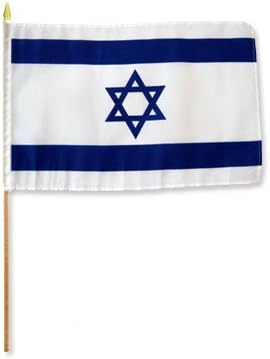 Una docena de banderas de Israel de 12 x 18 pulgadas.
