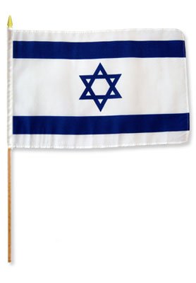 One Dozen Israel 12x18in Stick Flags.