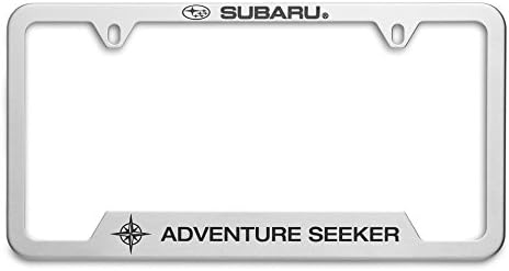 OEM Genuine Subaru Adventure Seeker License Plate Frame SOA342L164 Stainless Steel