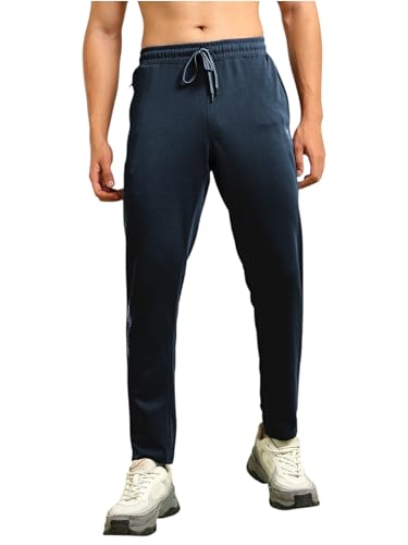 Image of TECHNOSPORT Men Solid Slim Fit Sports Trackpants with ELASTO Plus Track Pants for Men Gym Polyester