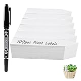 Aphrordity 100 Stück Pflanzen Beschriftungsschilder Pflanzenstecker Weiß Kunststoff Pflanzenschilder Schilder Zum Beschriften für Pflanzschilder für Draussen Wetterfest, 10x2cm