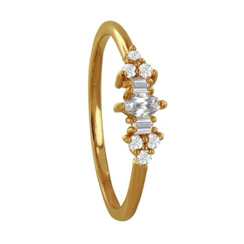 Bague plaqué or couronne strass ronds ovale rectangles Les Poulettes