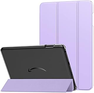 MoKo Case Fits All-New Amazon Kindle Fire HD 8 & 8 Plus Tablet (12/10th Gen, 2022/2020) 8",PU Leather Trifold Stand Cover with Translucent Frosted Backshell with Auto Wake/Sleep Function, Dark Blue