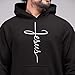 shop4ever Jesus Cross Hoodie Sweatshirts X-Large Black 0