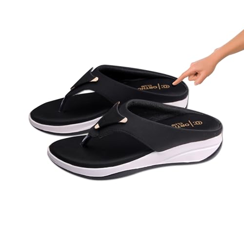 Image of ORTHO CLUB Orthopedic Women's Slippers | Brown Soft Comfort Slip-On Sandal for Heel Pain Relief | Anti-Skid Sole | Lightweight Flip-Flop