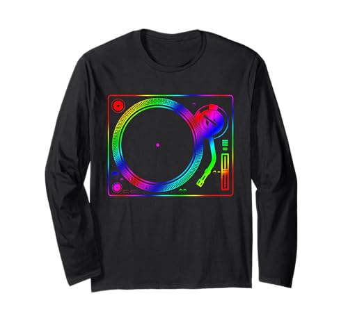 LGBT DJ Rainbow Decks T-shirt Pride Manche Longue