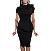 LAGSHIAN-Women-Fashion-Peplum-Bodycon-Short-Sleeve-Bow-Club-Ruffle-Pencil-Party-Dress LAGSHIAN Women Fashion Peplum Bodycon Short Sleeve Bow Club Ruffle Pencil Party Dress Black