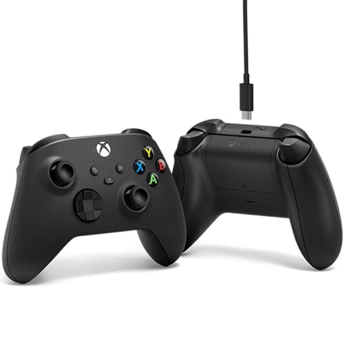 Image of Microsoft Xbox Wireless Controller w /USB-C Cable for PC, Carbon Black, 1V8-00001 (2-Pack)