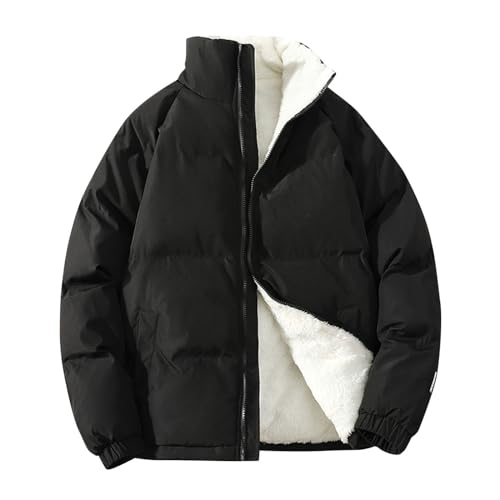 Generisch Chaqueta de invierno para hombre, unisex, chaqueta forrada, chaqueta corta acolchada, abrigo de invierno, parka cálido, abrigo de plumón, chaqueta de exterior, chaqueta para exteriores