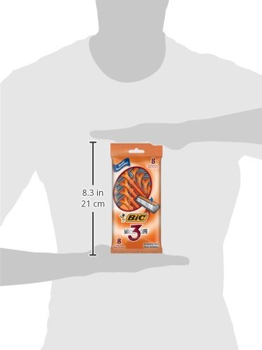 Bic 3"Sensitive Skin" Disposable Shaver, Men, 8 Count
