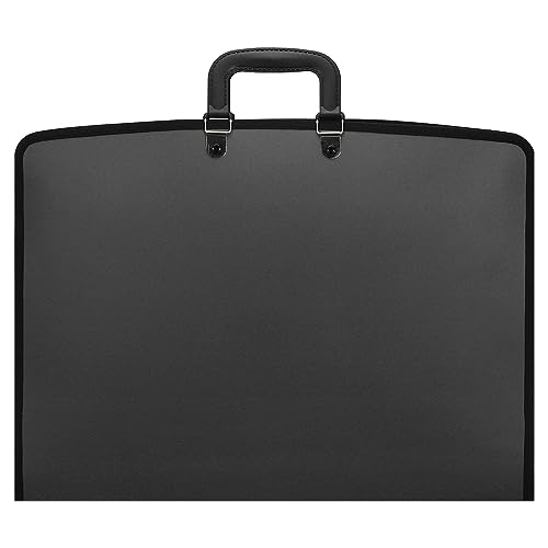Image of PATIKIL 11 inch x 17 inch Art Portfolio Case with Zipper, Portfolio Storage Bag Folder, Artist Carrying Case PP Material for Artist Storage Artwork Poster Painting Board, Black