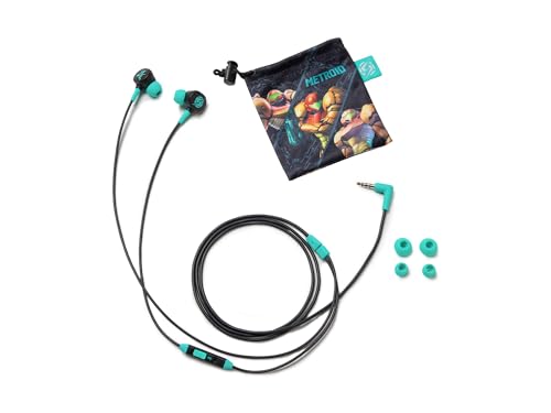 Image of PowerA Wired Earbuds for Nintendo Switch - Metroid, 3.5 mm, Wired, Officially Licensed