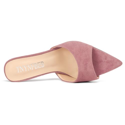 Image of TNYNFBEB Womens Stiletto High Heel Pointed Open Toe Sandals Mules Shoes Slingback Slip-on Prom Party Dress Summer 3.9 Inches Heels