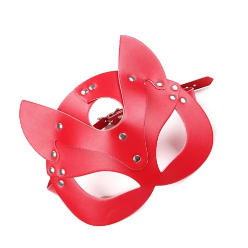 Xuanxi Piel sintética ajustable, para fiestas, cómodas y transpirables, para eventos temáticos, cosplay, elegante piel sintética para fiestas de disfraces, rosso, S