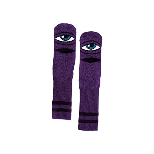 Purple Heather Crew Socks with Skateboard Eye Graphic by TOY MACHINE