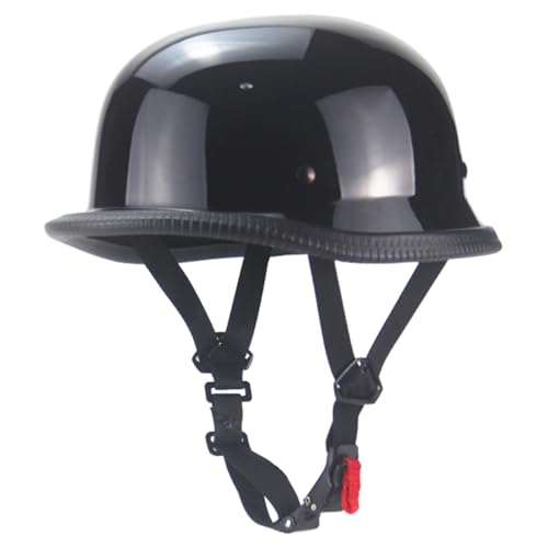 Bucket Helmet, German Style Motorcycle Helmet Adjustable Comfortable Vintage Half Face German Motorcycle for Adult Men Women