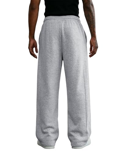 Image of Men's Baggy Sweatpants Cotton Fleece Wide Leg Lounge Sweat Pants Drawstring Waist Jogging Pants with Pockets