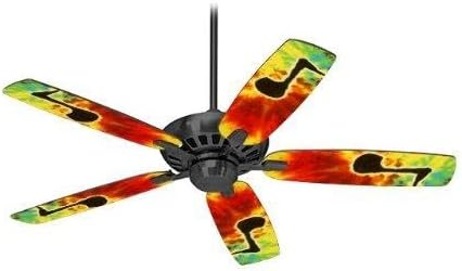 Tie Dye Music Note 100 - Ceiling Fan Skin Kit fits most 52 inch fans (FAN and BLADES NOT INCLUDED)