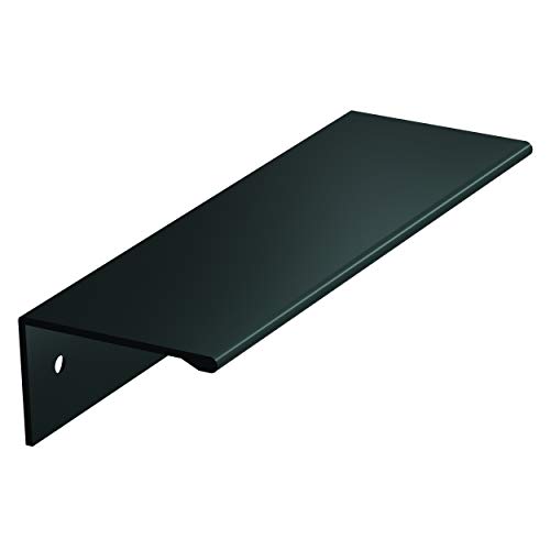 Image of Amerock Edge Pull 3-3 /4 in (96 mm) Center-to-Center Flat Black Cabinet Pull