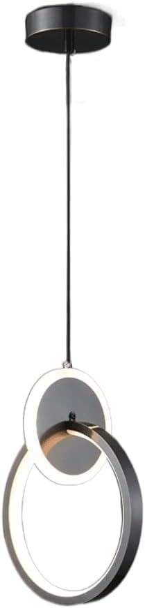 Suspension LED en laiton noir luminaire anneau minimaliste de luxe