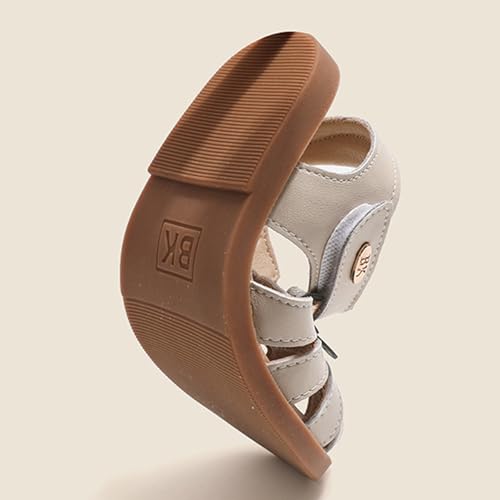 Image of WUIWUIYU Toddlers Little Girls T-Strap Hook&Loop Dress Strawberry Summer Shoes Closed Toe Carrot Sandals