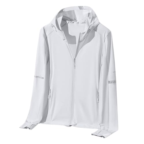 Men's UPF 50+ Sun Protection Shirts Outdoor Lightweight Full Zip Hoodie Jacket Long Sleeve Fishing Hiking Clothes