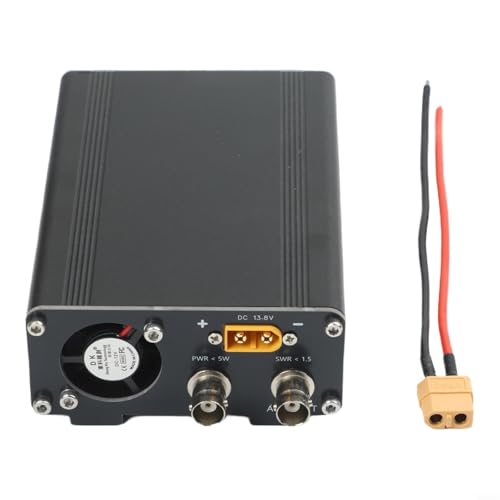 Amplificateur de puissance RF 50 W avec connecteurs M/UHF et Q9 3-24 MHz Commutation automatique TX/RX Ventilateur silencieux pour USDX, FT-817/818, IC-703/705, KX3 pour Xiegu G90 (Q9/BNC Interface)