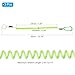 PATIKIL 6.5ft Spring Fishing Lanyard, 3 Pack Retractable Coiled Tether Spiral Coil Keychain Cord with Metal Clip & Split Ring for Pliers Boating Fly Fishing, Green