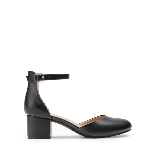 Image of DREAM PAIRS Women's Round Toe Low Block Heel Pumps