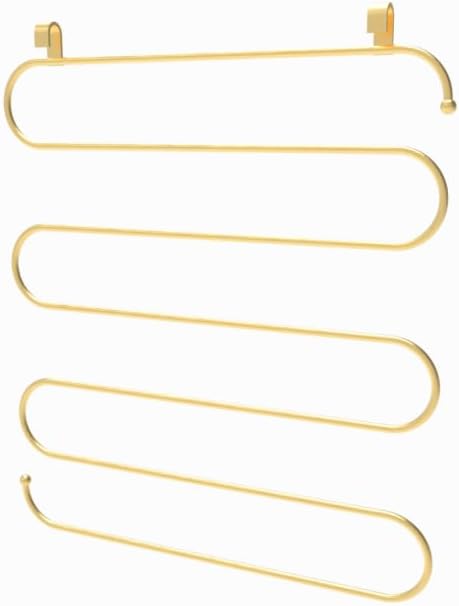 NETEE 7-Tier Metal Hair Claw Clip Organizer for Headbands, Hair Bows, Scrunchies, Hair Ties, Hanging Hair Accessories Display Holder, Storage for Wall, Closet, Door, for Women, Girls, Gold (1 Pack)