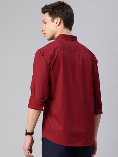 Image of Majestic Man Men's Cotton Slim Fit Solid Casual Shirt